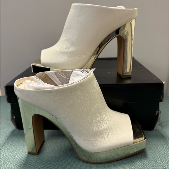 DKNY 9 NEW Women's Peep Toe Platform Heeled Slip On Bootie Sandal - Picture 9 of 11